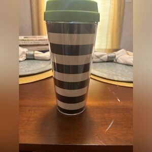 Kate Spade Striped Tumbler with Green Lid